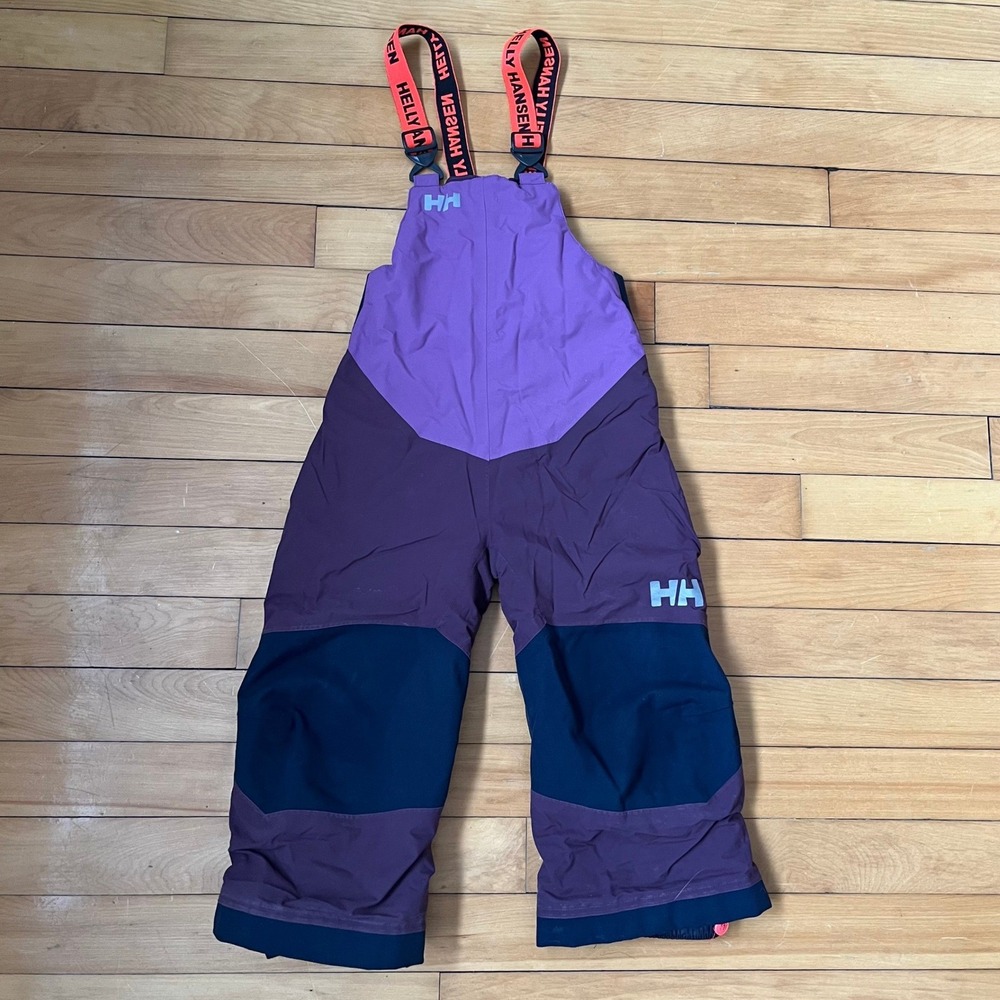 Helly Hansen Kids Purple Navy Colorblock Snow Bib Overalls Size 98/3 Toddler 3T